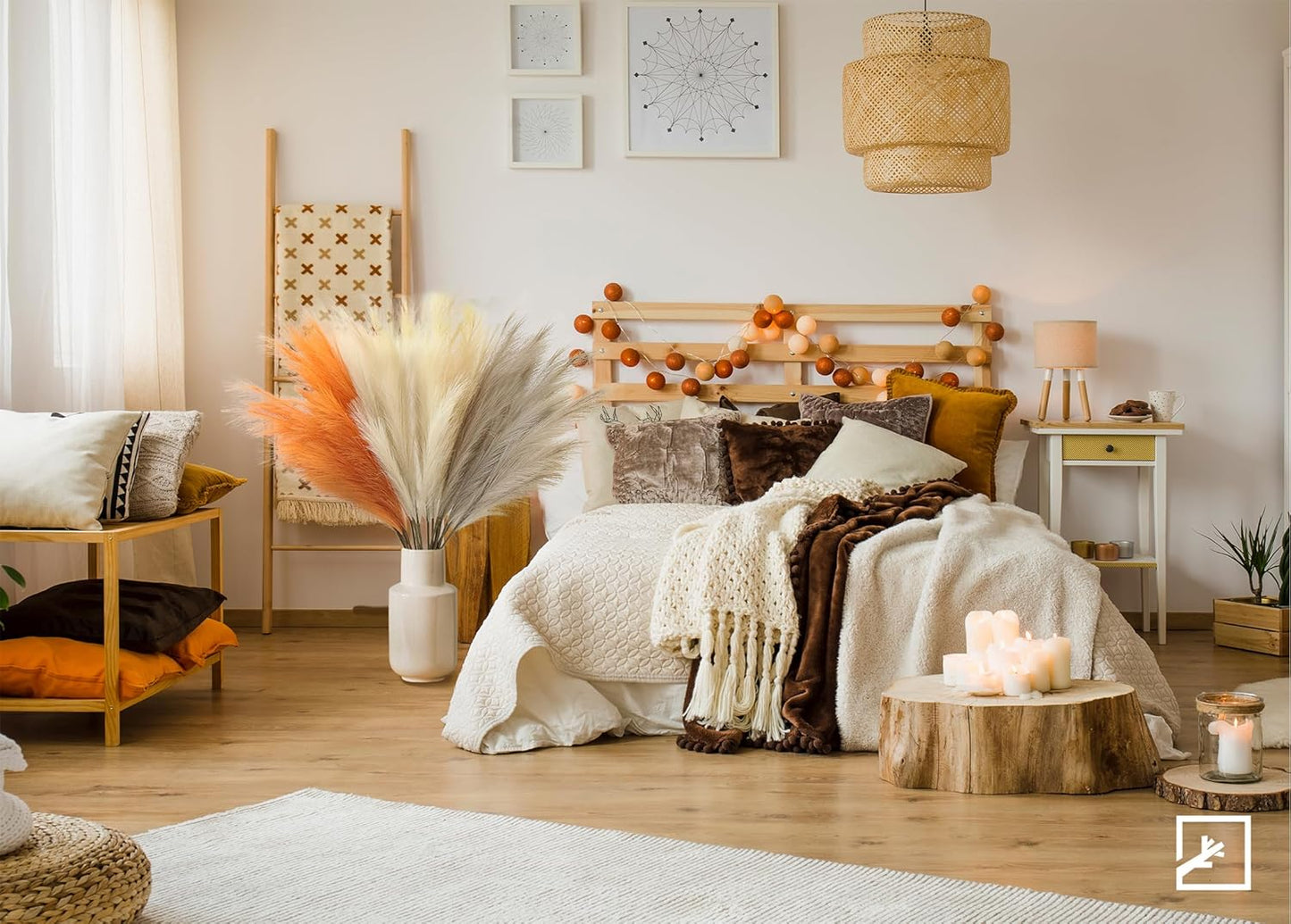 ZIFTY 7-Pcs 38"/3.1FT Faux Pampas Grass Large Tall Fluffy Artificial Fake Flower Bedroom Decor Boho Decor Bulrush Reed Grass for Vase Filler Farmhouse Home Wedding Decor (Beige Mixed)