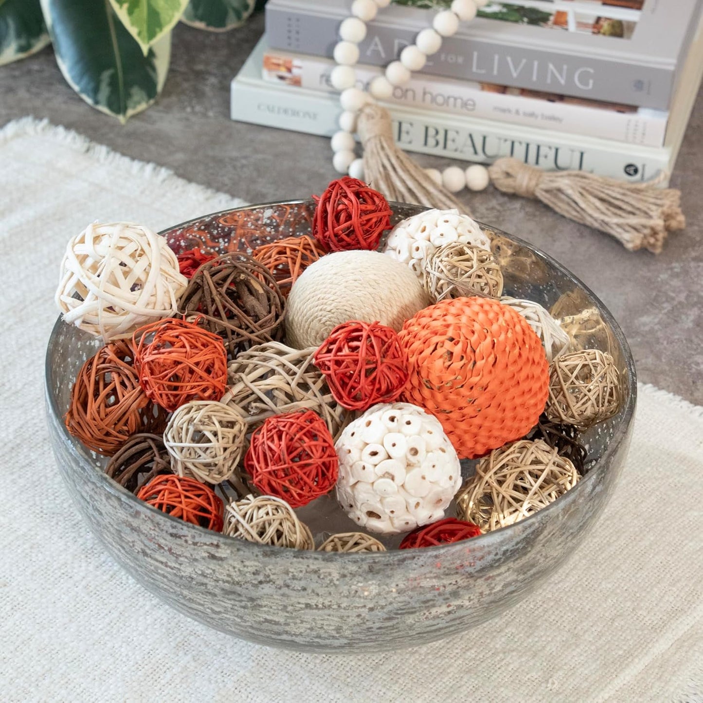 ANDALUCA Decorative Balls Bag Bowl Filler Home Decor (Beige)