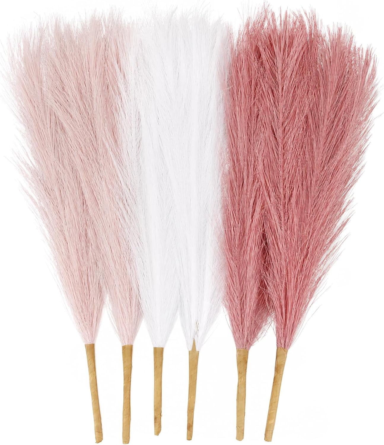 30pcs Pampas Grass Decor,21" Artificial Pompous Grass Bulk,Small Vase Filler Pompas Grass for Home Wedding Living Room Wall Party Decoration (Beige,Light Brown, 21 Inch 30 Pcs)