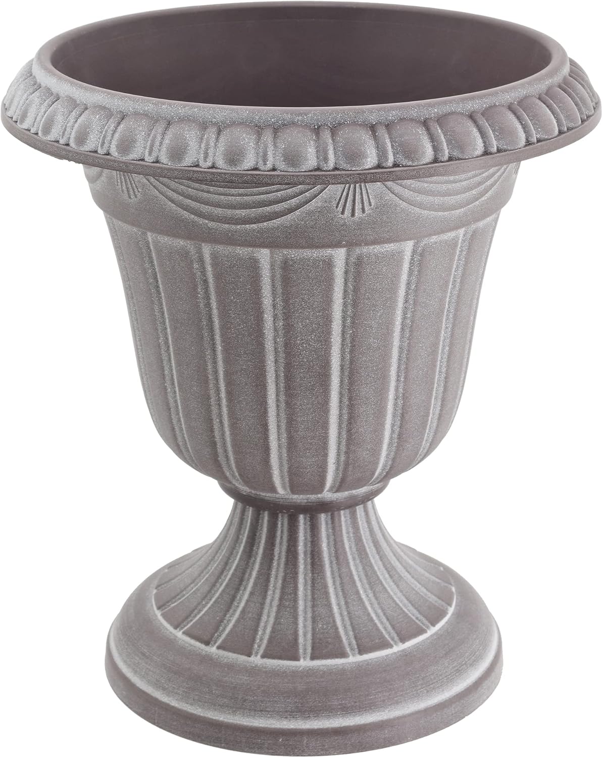 Arcadia Garden Products PL10CP Classic Traditional Plastic Urn Planter Indoor/Outdoor, 15" x 13", Brushed Copper