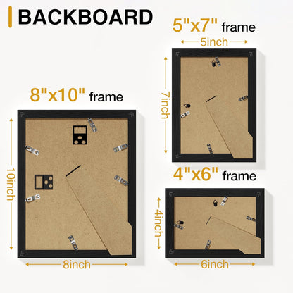 Vittanly 20 Pack Picture Frames Collage Wall Decor, Multi Sizes Including 4pcs 8x10, 8pcs 5x7 and 8pcs 4x6 Photo Frames, Gallery Frame Set for Wall or Tabletop Display, Black, Brown and Dark Grey