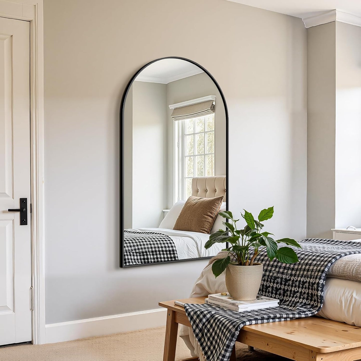 FICTOR Bathroom Mirror for Wall, Arched Vanity Bathroom Mirror for Over Sink, Metal Framed with HD Shatter-Proof Glass for Entryway, Living Room,Bedroom(2 Pack 24” x 36”, Black)