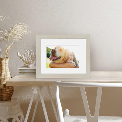 Americanflat 8x10 Picture Frame with Shatter-Resistant Glass - Use as 5x7 Frame with Mat or Display 8x10 Photo Without Mat - Signature Collection - Picture Frames for Tabletop and Wall Display - Black