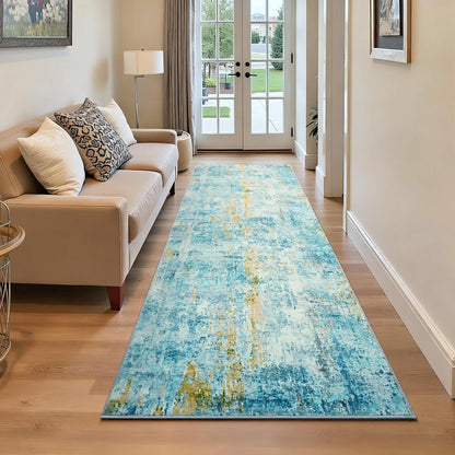 Ompaa 2x6 Rug Runners for Hallways Kitchen Runner Rug Non Slip Washable Grey Long Runner Rugs with Rubber Backing Soft Abstract Carpet Runner for Hallways, Kitchen, Bedroom, Bathroom, Entryway - Colors B