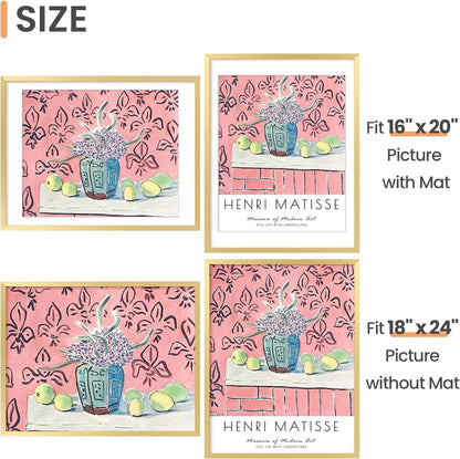 upsimples 8x10 Picture Frame, Display Pictures 5x7 with Mat or 8x10 Without Mat, Wall Hanging Photo Frame, Black, 1 Pack - Colors B