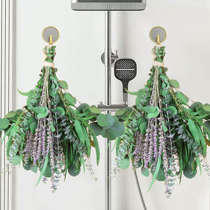 52 PCS Mix Dried Eucalyptus & Lavender Flowers Bundles for Shower, 17'' Natural Real Hanging Silver Dollar Eucalyptus Leaves Stems, Fragrance Fresh Plants Home Bathroom Decor (52pcs)