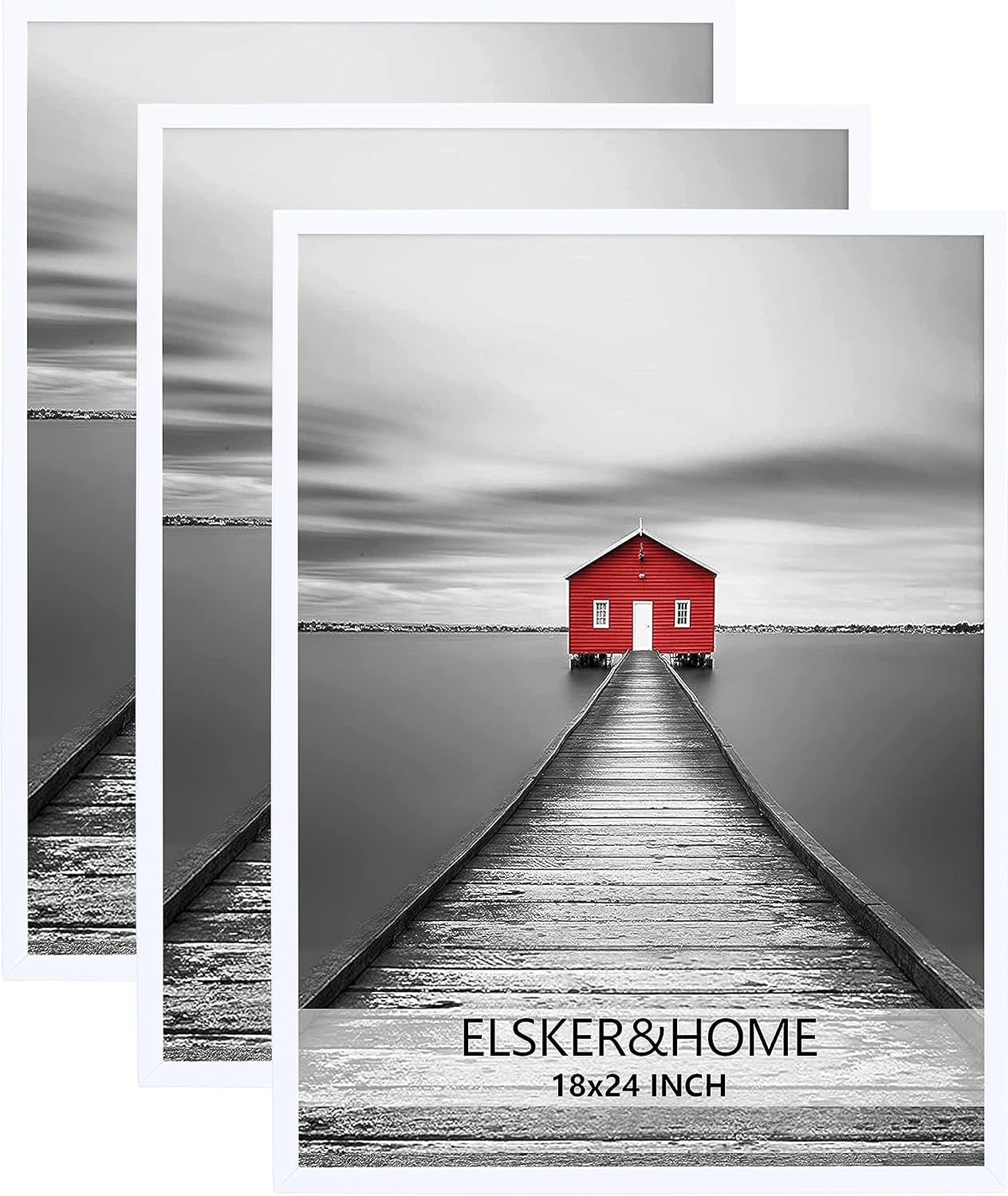 ELSKER&HOME 22.375 x 34 Poster Frame 3 Pack, Black Picture Frame for Horizontal or Vertical Wall Mounting, Sturdy and Scratch-proof
