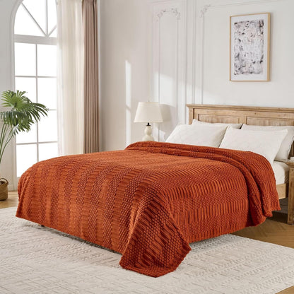 50x70 Inch Rust Throw Blanket - Soft & Fluffy Fleece, Cute & Aesthetic, Perfect for Sofa, Couch, Chair, Bed, Living Room & Bedroom, All-Season Use, Plush & Cozy Decorative Blanket