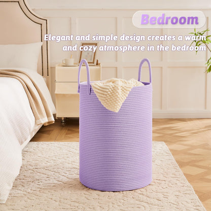 Artfeel Laundry Basket,Woven Cotton Rope Laundry Hamper,60L for Decor Storage of Dirty Clothes,Toys and Blankets in Bathroom,Baby Room and Living Room