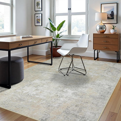 8x10 Area Rugs for Living Room Rug Washable: Abstract Large Rug for Dining Room Bedroom Carpet Non Slip 8 by 10 Indoor Modern Nursery Home Office Blue Grey