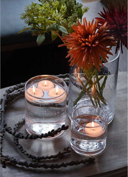 Glass Candle Holders Set, Hurricane Vase Centerpieces for Pillar Votive Flower,Clear Seeded Bubbles Cylinder Bulk, Mother's Day Birthday Gift,3 Sizes 8 Inch 5 Inch 3.5 Inch Height