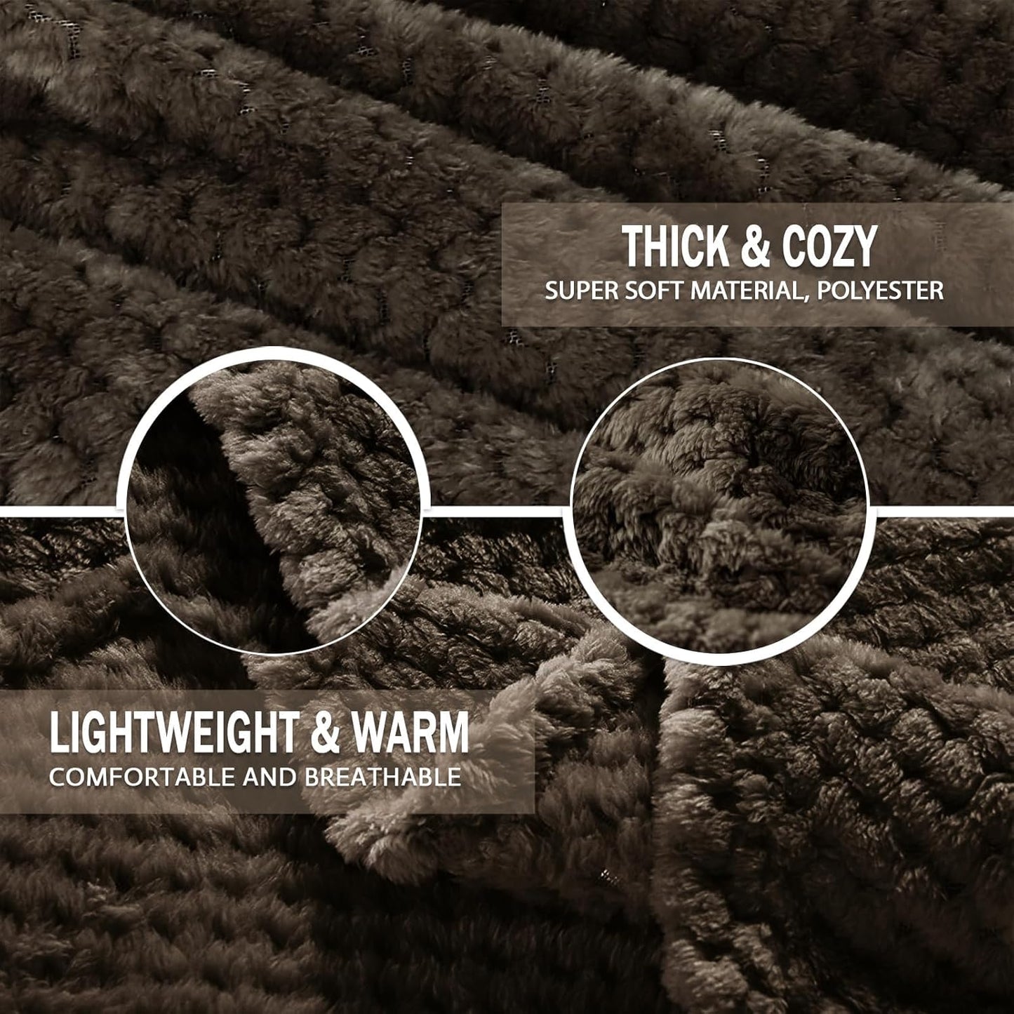 Exclusivo Mezcla Fleece Throw Blanket Extra Large, Super Soft and Warm Blankets for Couch, Sofa and Bed Waffle Textured, Cozy, Fuzzy and Lightweight (Slate Blue, 50x70 Inches)