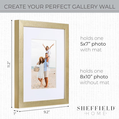 Sheffield Home 9 Piece Gallery Wall Frame Set, 11x14 in. matted to 8x10 in. (Matte Black)