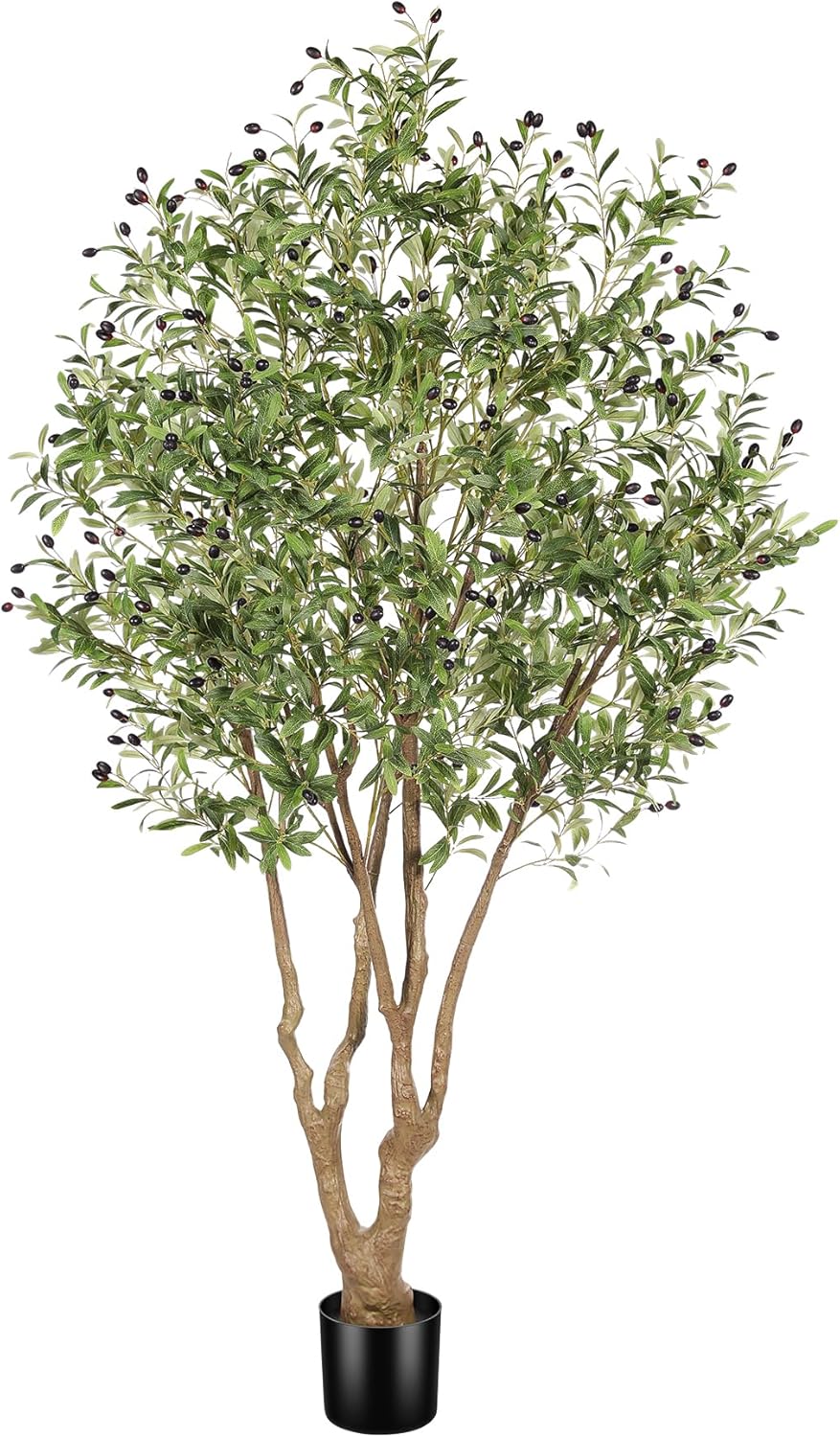 LYERSE Faux Olive Tree 7ft - Artificial Olive Tree Indoor with Large Branches and Realistic Fruits - Fake Olive Tree with Sturdy Base for Modern Home Office House Decor