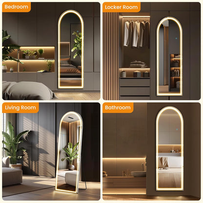 Mirror Full Length, Upgraded 16"x59" Body Wall Mirrors with Shatter-Proof Glass, Floor Standing, Hanging or Leaning, Tall Mirror with Stand Aluminum Alloy Frame for Bedroom Cloakroom