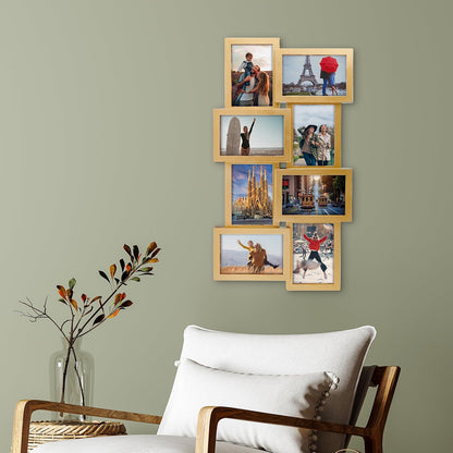 MELANNCO Collage Picture Frame for Wall, Holds 12 Photos - Six 4x6 and Six 6x4 Images, 18x23 Inch Black Plastic Frame, Hang Horizontal or Vertical, Gallery Wall Decor