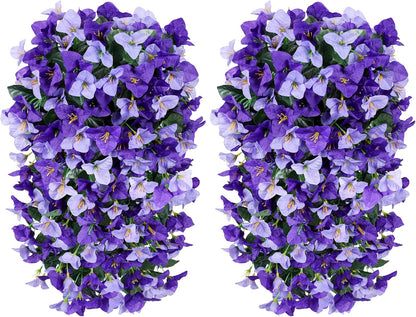 Faux Bougainvillea Artificial Flowers Plants for Outdoor Outside Decoration, 2 PCS Red Fake Flowers UV Resistant Look Real Silk Long Trailing Vines for Front Door Porch Planter Urn Patio Garden Yard