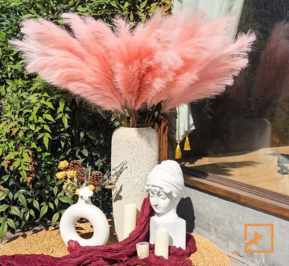 ZIFTY 7-Pcs 38"/3.1FT Faux Pampas Grass Large Tall Fluffy Artificial Fake Flower Bedroom Decor Boho Decor Bulrush Reed Grass for Vase Filler Farmhouse Home Wedding Decor (Beige Mixed)