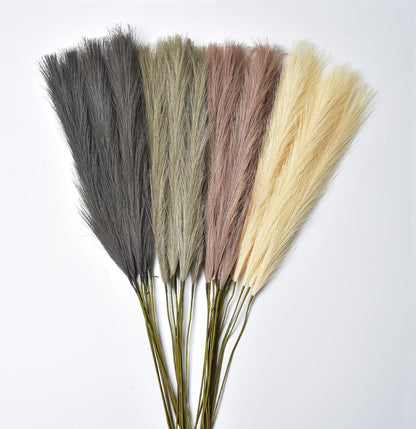 LSKYTOP Orange Pampas Grass Decor,23Inch 12pcs Faux Pampas Grass Bouquets Artificial Pampas Fake Pampas Flower for Home Living Room Bedroom Vase Decor