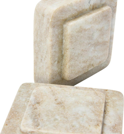 Bloomingville Heavy Duty Marble Bookends, Beige, Set of 2
