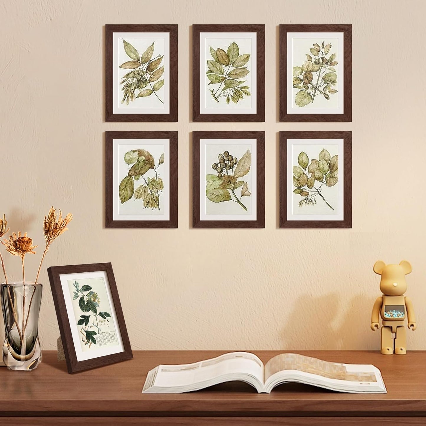 upsimples 5x7 Picture Frame Set of 10, Display Pictures 4x6 with Mat or 5x7 Without, Multi Photo Frames Collage for Wall or Tabletop Display, Black