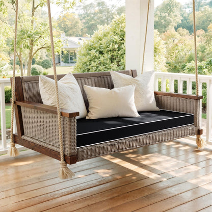 MIULEE Navy Blue 48 x 18 x 3 Outdoor Bench Cushion Waterproof Patio Chair Cushion with Adjustable Straps Set of 1 for Swing Patio Furniture 3-Year Color Fastness Garden Sofa Couch