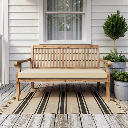 MIULEE Black Outdoor Bench Cushion 48x18x3 Inch Waterproof 3-Year Color Fastness Patio Furniture Cushions for Porch Swing, Garden Bench Sofa Couch with Adjustable Ties No Slip Design