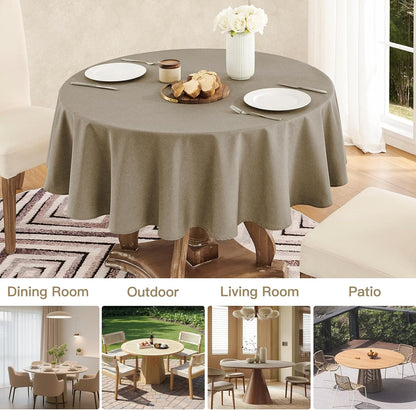 Veblandy Rectangle Tablecloth Waterproof Linen Textured Table Cloth Stain and Wrinkle Resistant Washable, Decorative Fabric Table Cover for Dining, Party and Camping (Sage Green, 52 * 70)