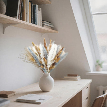 Natural Dried Flower Bouquet - 17" Boho Style Mixed Pampas Grass Ideal for Home Decor, Wedding Decor, Bridal Bouquets, Floral Arrangement, Event Centerpieces, Table Decor