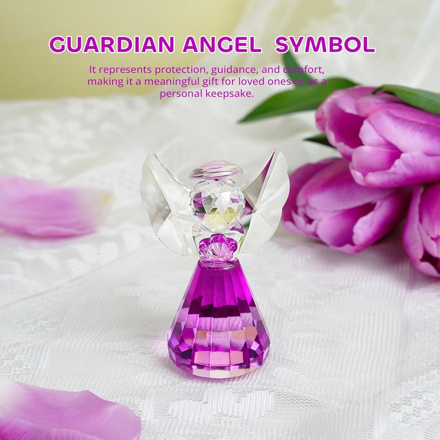 HDCRYSTALGIFTS 3.3'' Crystal Bird Figurine Collectible Art Glass Animal Figurines Table Home Decor Paperweight Valentine’s Day for Women