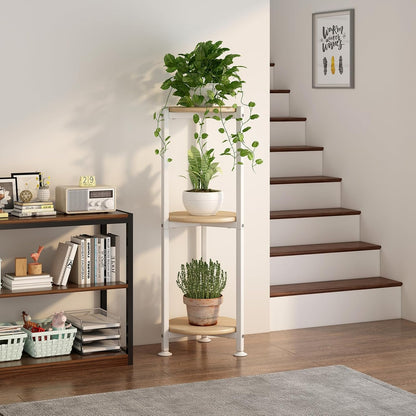Plant Stand Indoor Corner Tall 2 Tier Metal Modern Flower Storage Plant Shelf Holder for Living Room Balcony Garden,Black (2 Tier-Black Round)