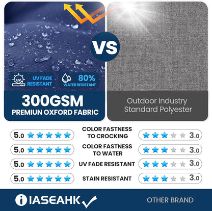 IASEAHK Outdoor Bench Cushion 48x18x5 Inch, Waterproof & Fade-Resistant Patio Furniture Cushions, Tufted Memory Foam Indoor/Outdoor Cushions for Couch Swing with Non-Slip Backing & Straps, Dark Grey