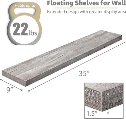 Sorbus Floating Shelves for Wall - 48 Inch Long Bathroom Shelves, Wall Decor for Bedroom, Kitchen, Living Room & Book Storage - Mounted Floating Shelf with Invisible Brackets (Maple Wood, 2 Pack)