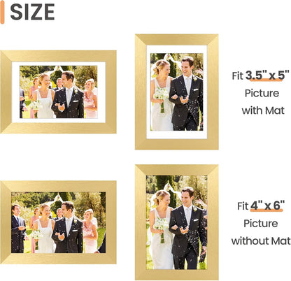 upsimples 8x10 Picture Frame, Display Pictures 5x7 with Mat or 8x10 Without Mat, Wall Hanging Photo Frame, Black, 1 Pack - Colors A