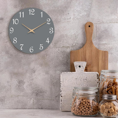 Mosewa Wall Clock 8 Inch Black Battery Operated Silent Non Ticking Simple Minimalist Rose Gold Numbers Decorative for Bedroom Living Room Kitchen Home Bathroom Office