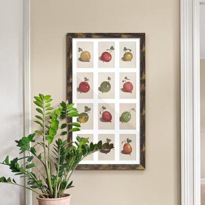 DUENPY 14x26 Collage Picture Frame 4x6 Collage Picture Frame Displays Twelve 4x6 inch Photos Available Horizontal Wall Mounting Display and Vertical Black - Colors B