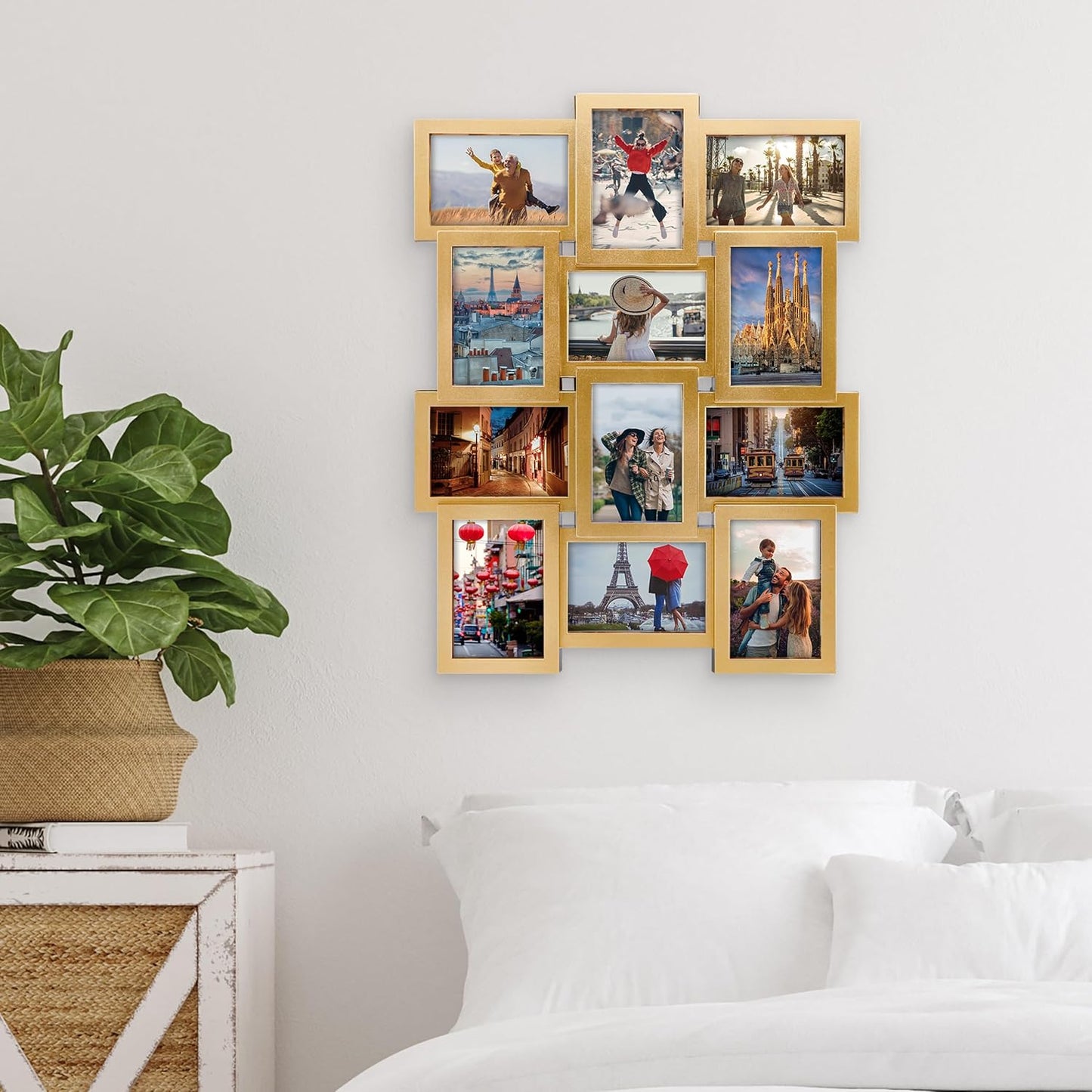 MELANNCO Collage Picture Frame for Wall, Holds 12 Photos - Six 4x6 and Six 6x4 Images, 18x23 Inch Black Plastic Frame, Hang Horizontal or Vertical, Gallery Wall Decor