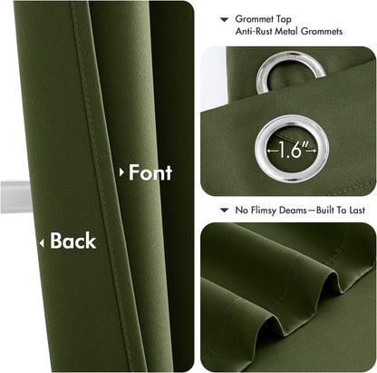 MIULEE Blackout Curtains for Bedroom Living Room 2 Panels, Thermal Insulated Room Darkening Drapes Grommet Noise Reducing Light Blocking Window Treatments 63 Inches Long 40x63 Inch Black - Colors B
