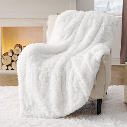 Bedsure GentleSoft Fluffy Fuzzy Faux Fur Throw Blanket for Couch, Soft Sherpa Fleece Cozy Gifts for Women, Plush Bed Blanket Room Decor for Men, Thick Warm Minky Teen Gifts Winter Bedding