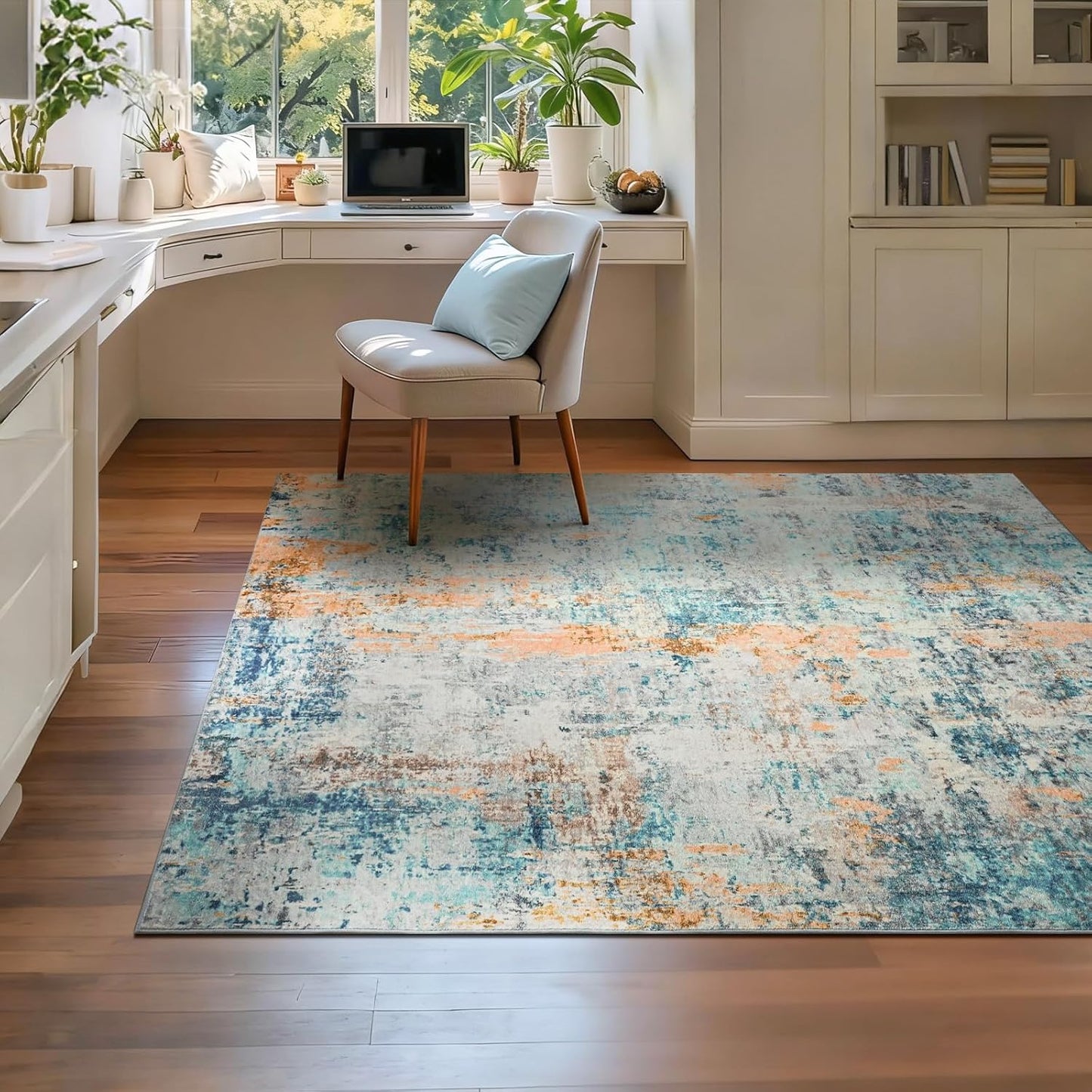 Ompaa 2x6 Rug Runners for Hallways Kitchen Runner Rug Non Slip Washable Grey Long Runner Rugs with Rubber Backing Soft Abstract Carpet Runner for Hallways, Kitchen, Bedroom, Bathroom, Entryway - Colors A
