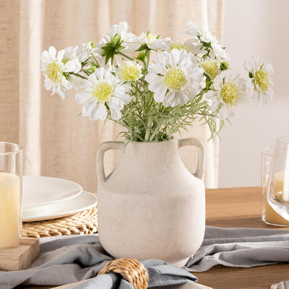Mitt&Ditt Ceramic Flower Vase with Handles, 11 inch Tall Vase for Centerpieces, Large Decorative Terracotta Vases, Farmhouse Rustic Vases for Home Decor, Living Room, Table, Neutral