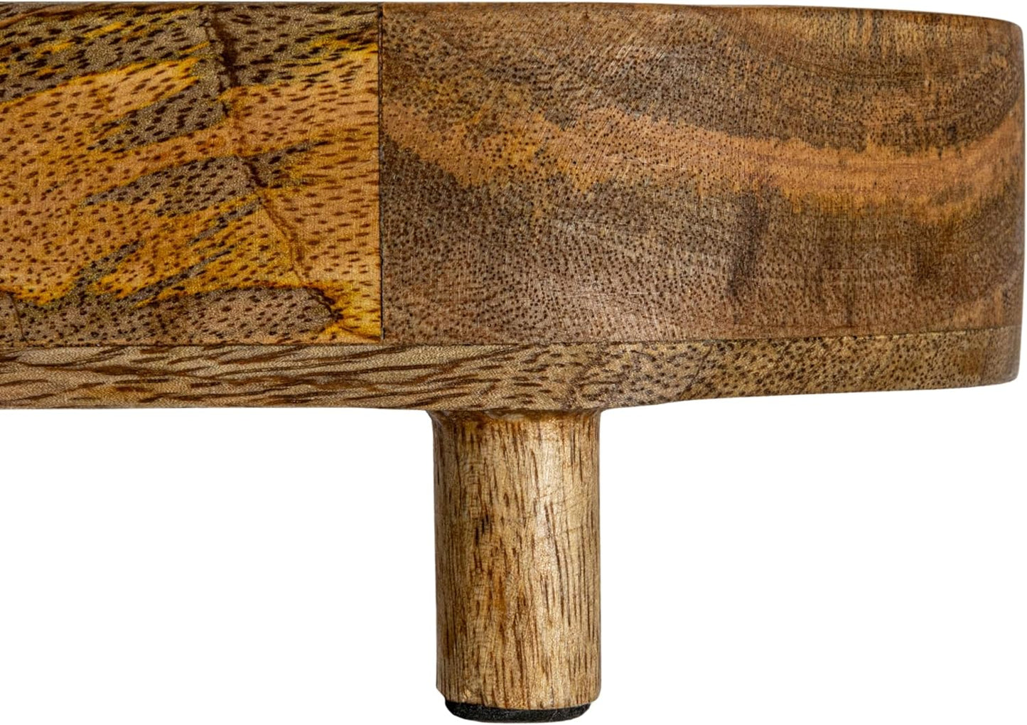 Creative Co-Op Mango Wood Footed Tray for Storage and Serving, Natural