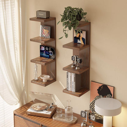 LitaEther Versatile 7 Tier Wall Shelf Unit,White Lack Wall Shelf,Display Floating Shelf with LED Remote Control Light
