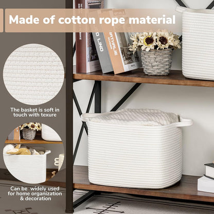 Goodpick Cube Storage Bins - Towel, Book, Cloth, Shoes, Closet Shelf Woven Baskets for Office, Baby Laundry, Toys, 13''x10''x9''
