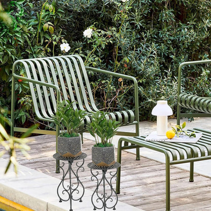 NAKUPE Plant Stand Indoor & Outdoor Flower Pot Stand 17" Tall Metal Plant Table,Single Planter Holder for Patio, Porch, Corner, Garden Decor, Balcony, Black(1 Pack)