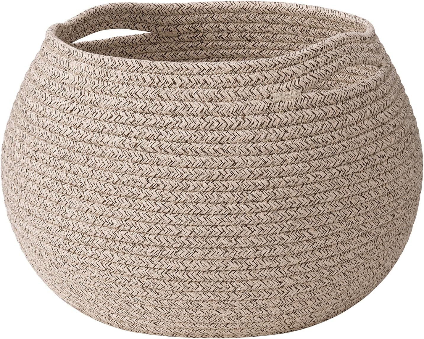 Goodpick Wicker Storage Basket for Living Room, Small Round Woven Basket for Toys, Towel, Bedroom, Children Corner Decoration Plant Baskets Indoor, Jute, 10"D x 8.3"H