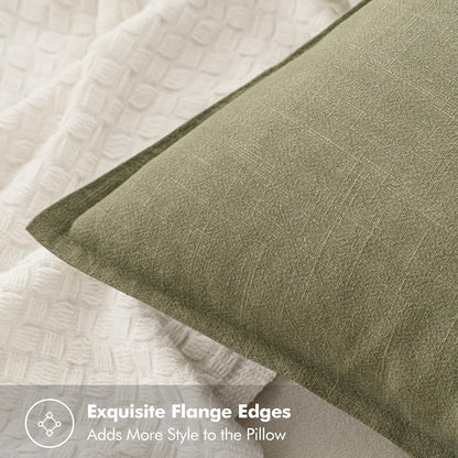 MIULEE Decorative Linen Euro Sham Pillow Covers 26x26 Cream White Boho Farmhouse Neutral Couch Throw Pillows for Bed Pack of 2 Accent Modern Pillowcase Sofa Livingroom Home Decor