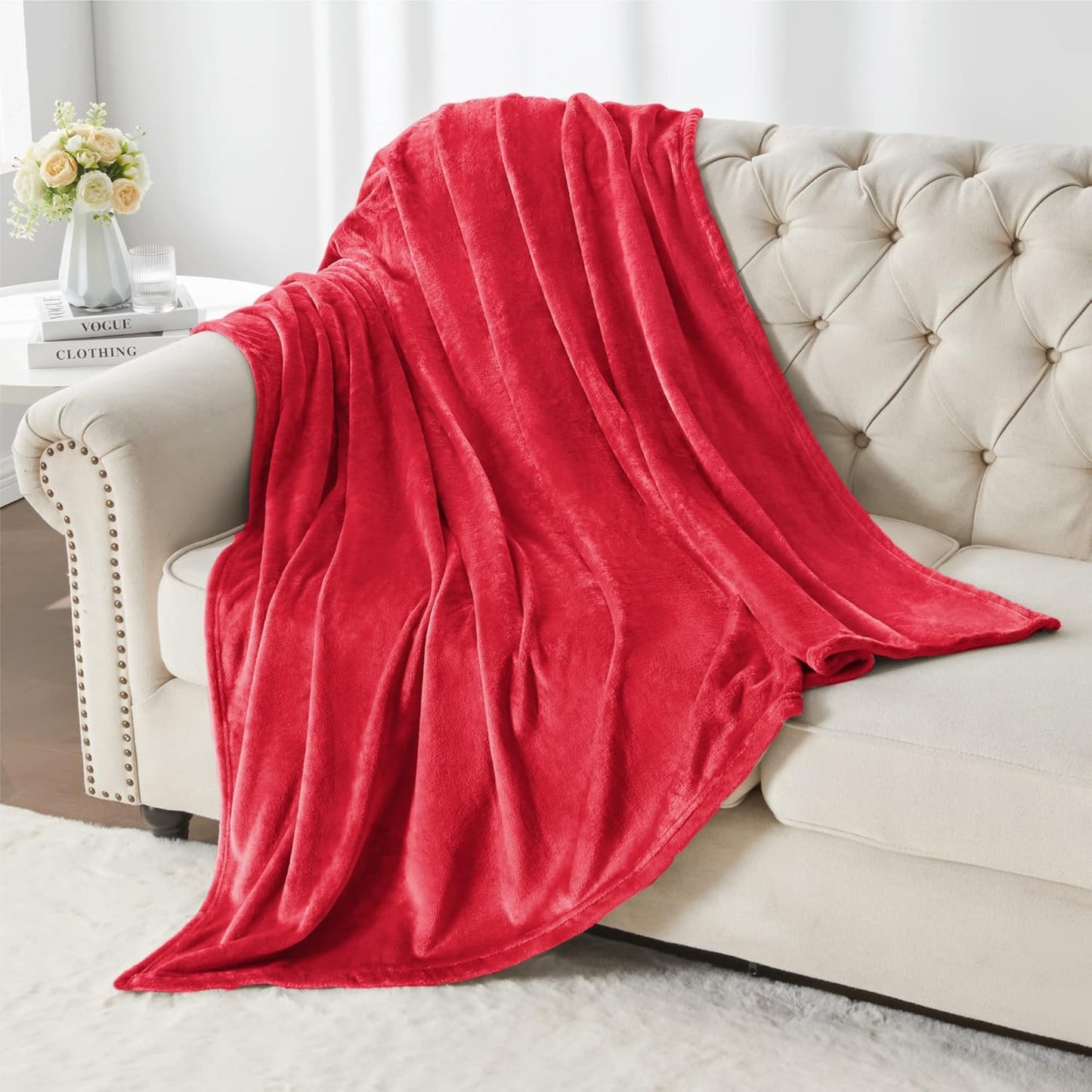 BEDELITE Fleece Blanket Black Throw Blankets for Couch & Bed, Luxury Plush Cozy Fuzzy Blanket 50x60 inches, Super Soft Warm Lightweight Throw Blanket for Travel Camping - Colors B