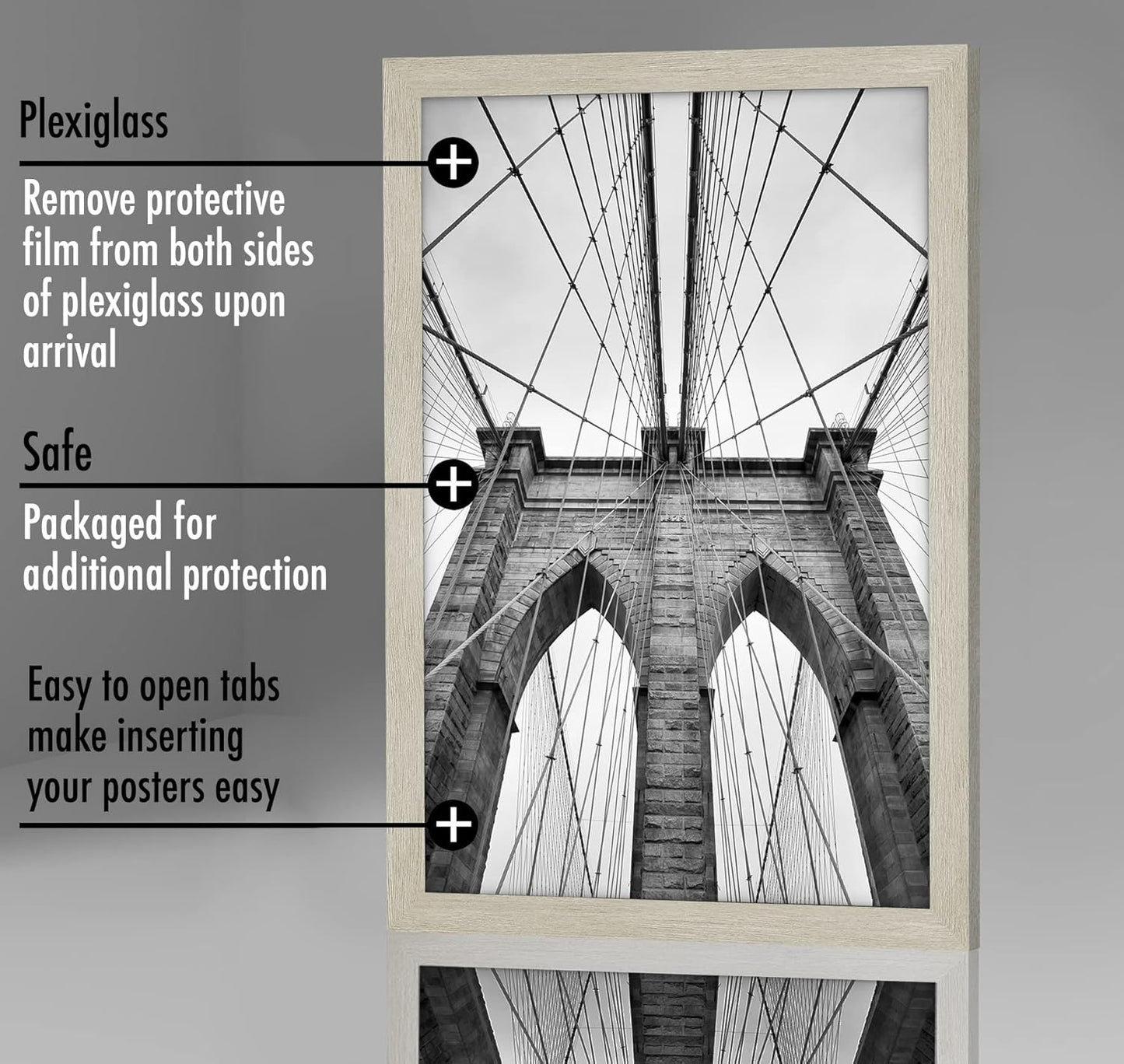 Americanflat 16x20 Picture Frame with Polished Plexiglass - Black Picture Frame - Wide Photo Frames Made of Engineered Wood for Vertical or Horizontal Wall Display - Epic Collection - Black - Colors C