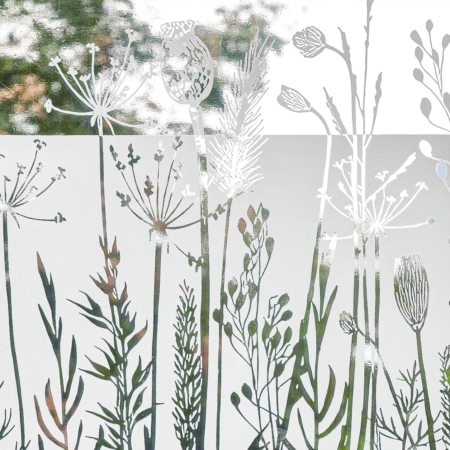 ADD.HERES Window Privacy Film,Colorful Floral Window Stickers,Removable DIY Bouquet Static Clings, Decals for Home School Office Party Supplies, Wildflower Reverie‌, 17.5 x 78.7 in